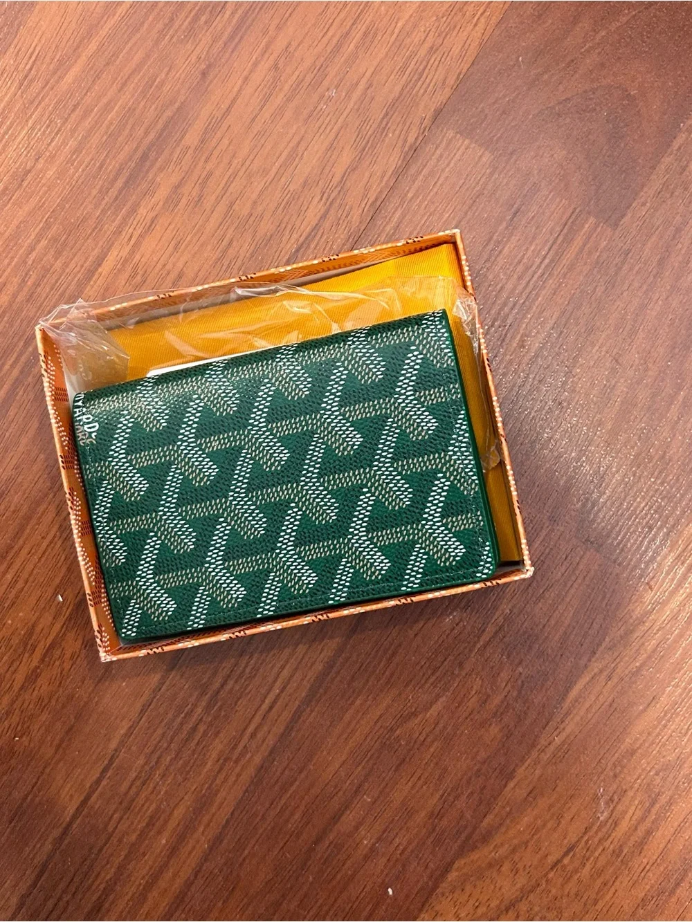 Goyard Green Wallet with box